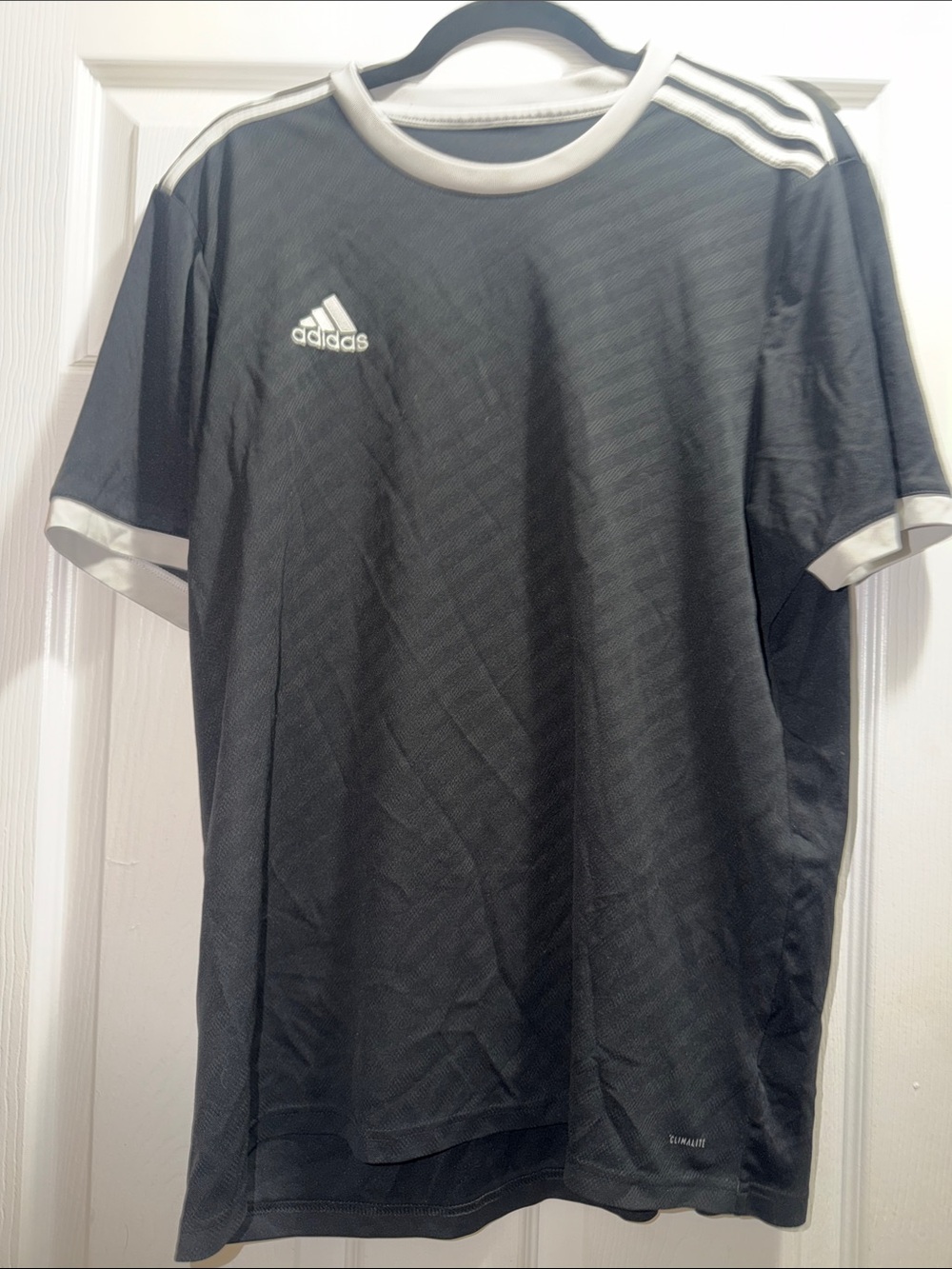 adidas Men’s Black and White Short-Sleeve Soccer Jersey